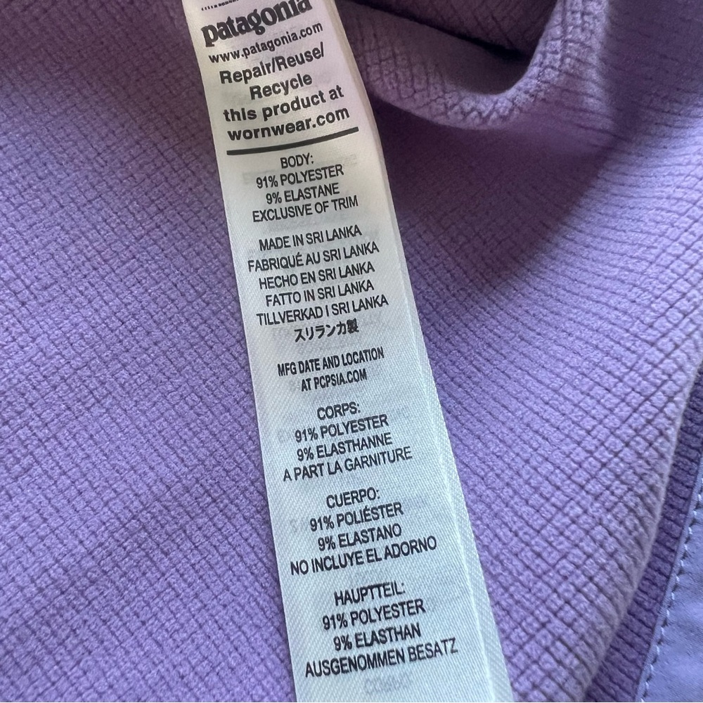 Patagonia Women's R1® Thermal Pullover Hoody Concrete Purple Lilac Size M NWOT - Picture 15 of 16